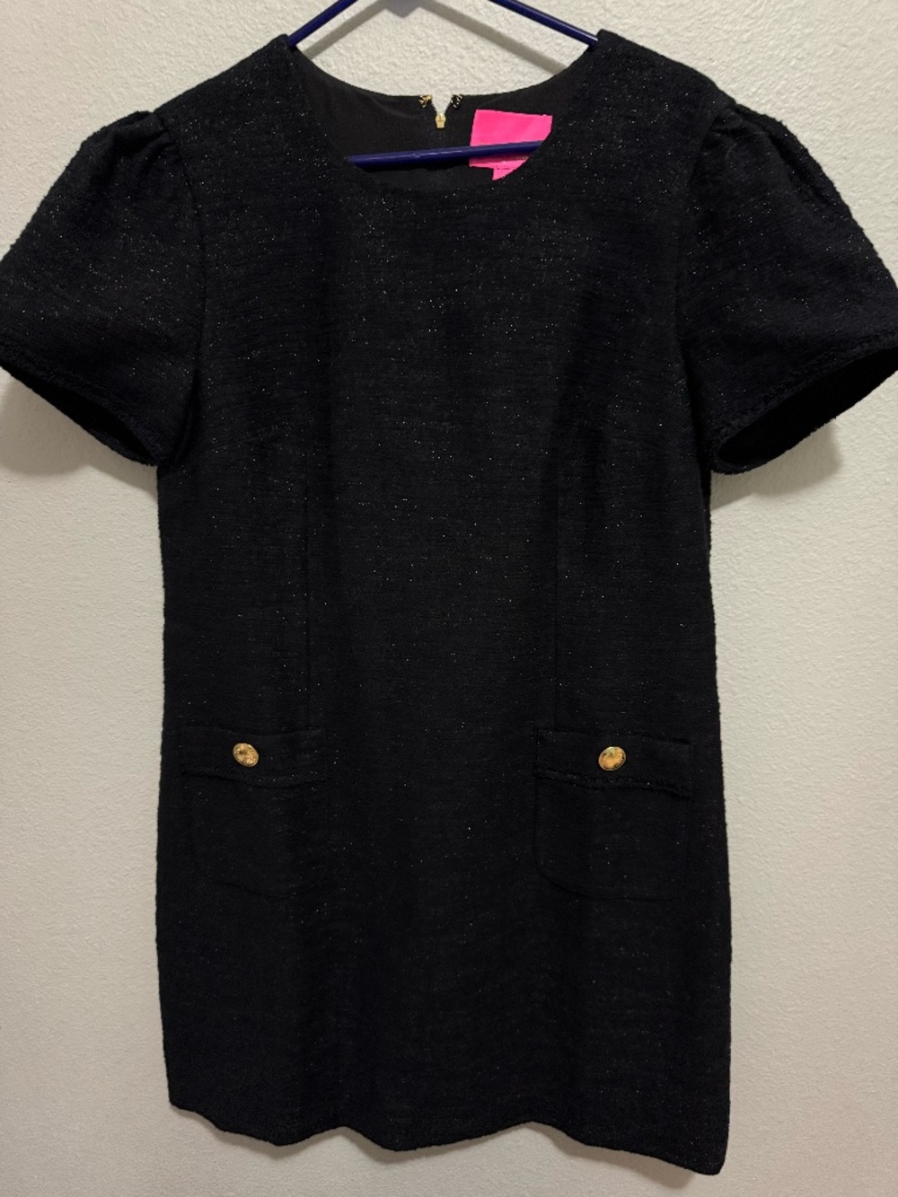 Lilly Pulitzer Size 12 Black Shimmer Tweed Shift Dress – Lined